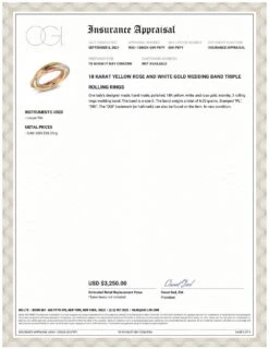 Three Eighteen Karat Tri Color Rolling Ring Band -Mode Bijouterie Magasin 9061 100205 1 18 Karat Yellow Rose And White Gold Wedding Band Triple Rolling Rings 2 5 master