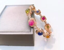Bochic Capri” Multi Natural Gem Bangle Set In 22k Gold & Silver -Mode Bijouterie Magasin 950E7702 E3D5 4DDF 8CAD 8AA0A25740F0 master