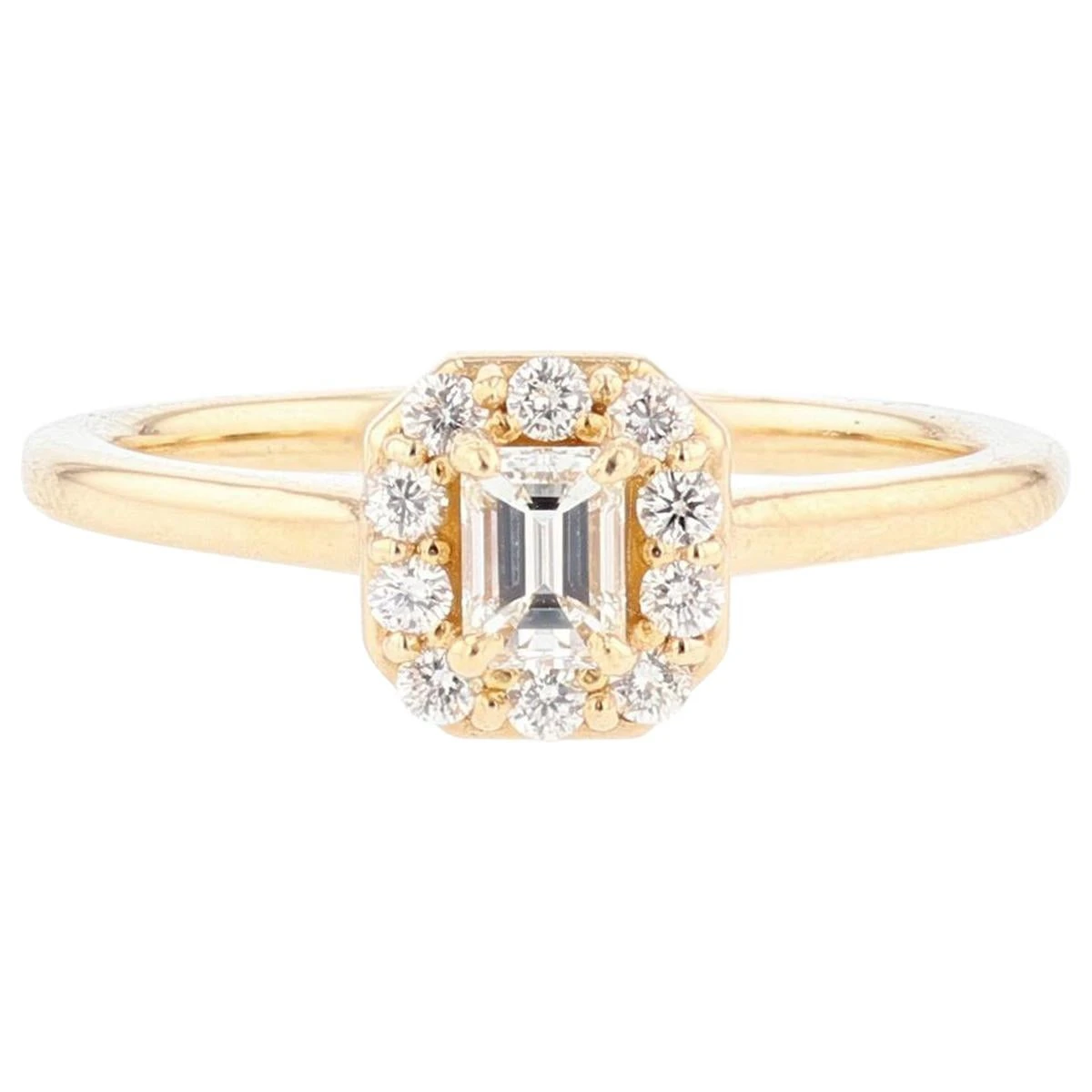 Unknown Emerald Cut Diamond 14 Karat Yellow Gold Engagement Ring 3 Unknown Emerald Cut Diamond 14 Karat Yellow Gold Engagement Ring