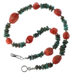 AJD Southwest Style Fashionable Turquoise And Peach Coral Necklace Great Gift!! 10 AJD Southwest Style Fashionable Turquoise And Peach Coral Necklace Great Gift!! -Mode Bijouterie Magasin 9625091 master 1