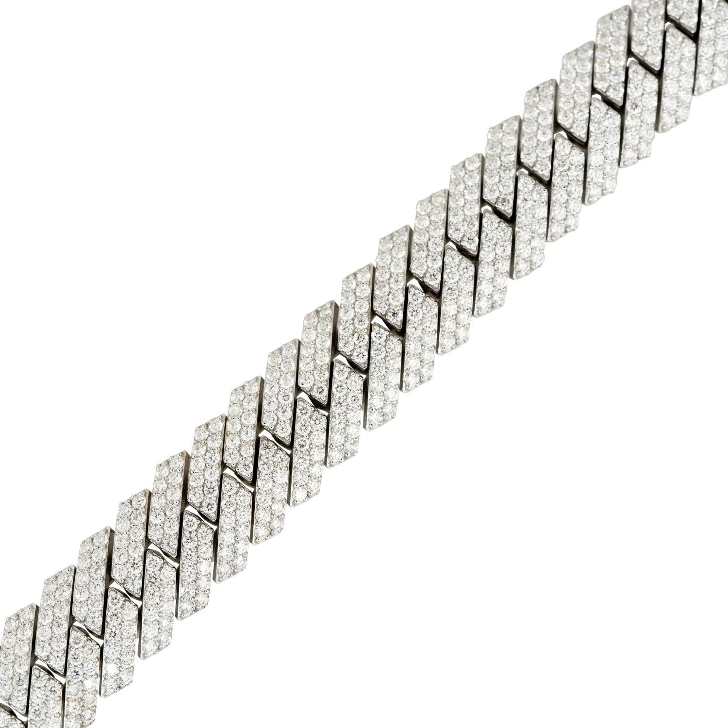 Unknown 18.18 Carat Pave Diamond Cuban Link Men's Bracelet 10 Karat 4 Unknown 18.18 Carat Pave Diamond Cuban Link Men's Bracelet 10 Karat – Image 2
