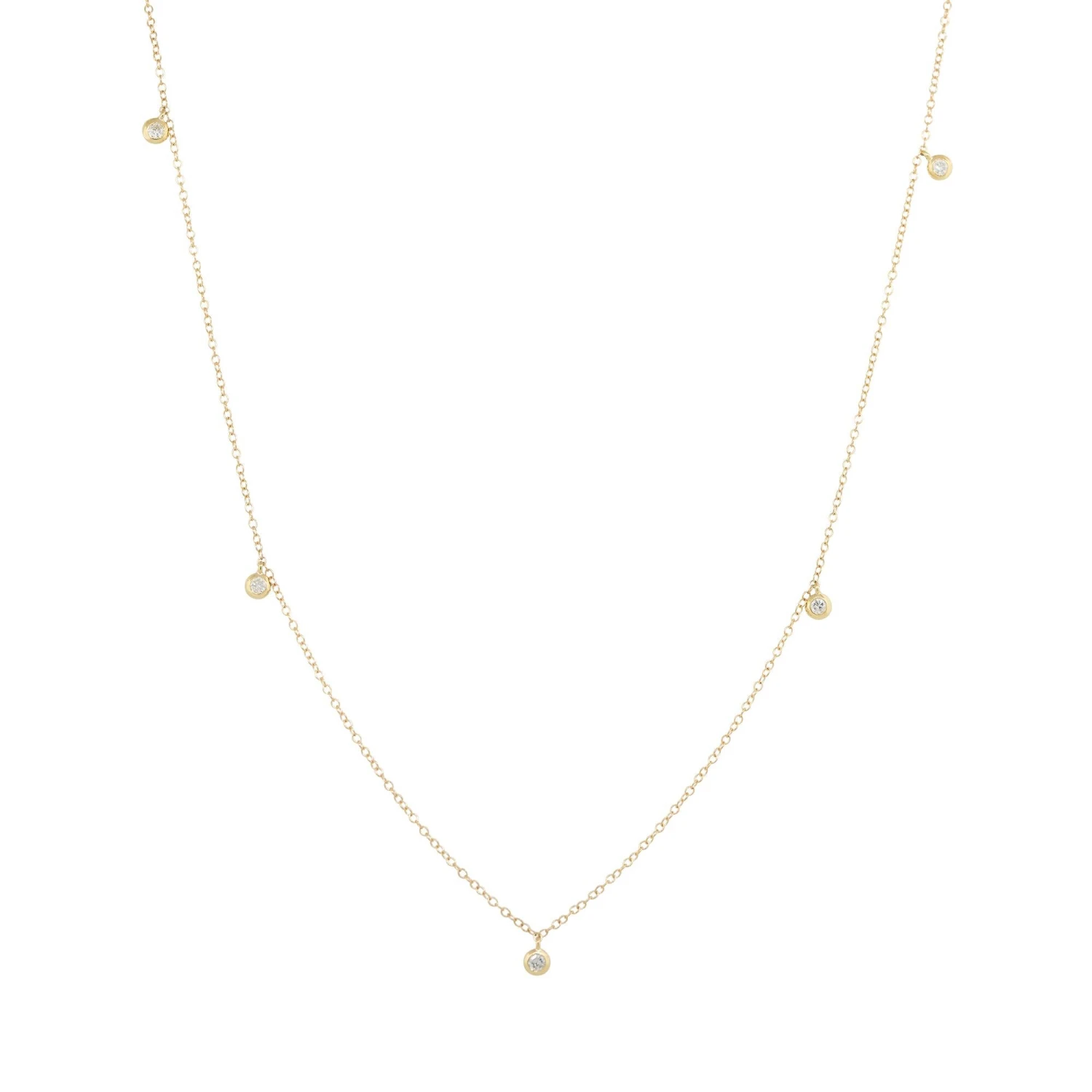 Unknown 0.23 Carat Round Brilliant Cut Diamond Station Necklace 14 Karat In Stock 6 Unknown 0.23 Carat Round Brilliant Cut Diamond Station Necklace 14 Karat In Stock – Image 4