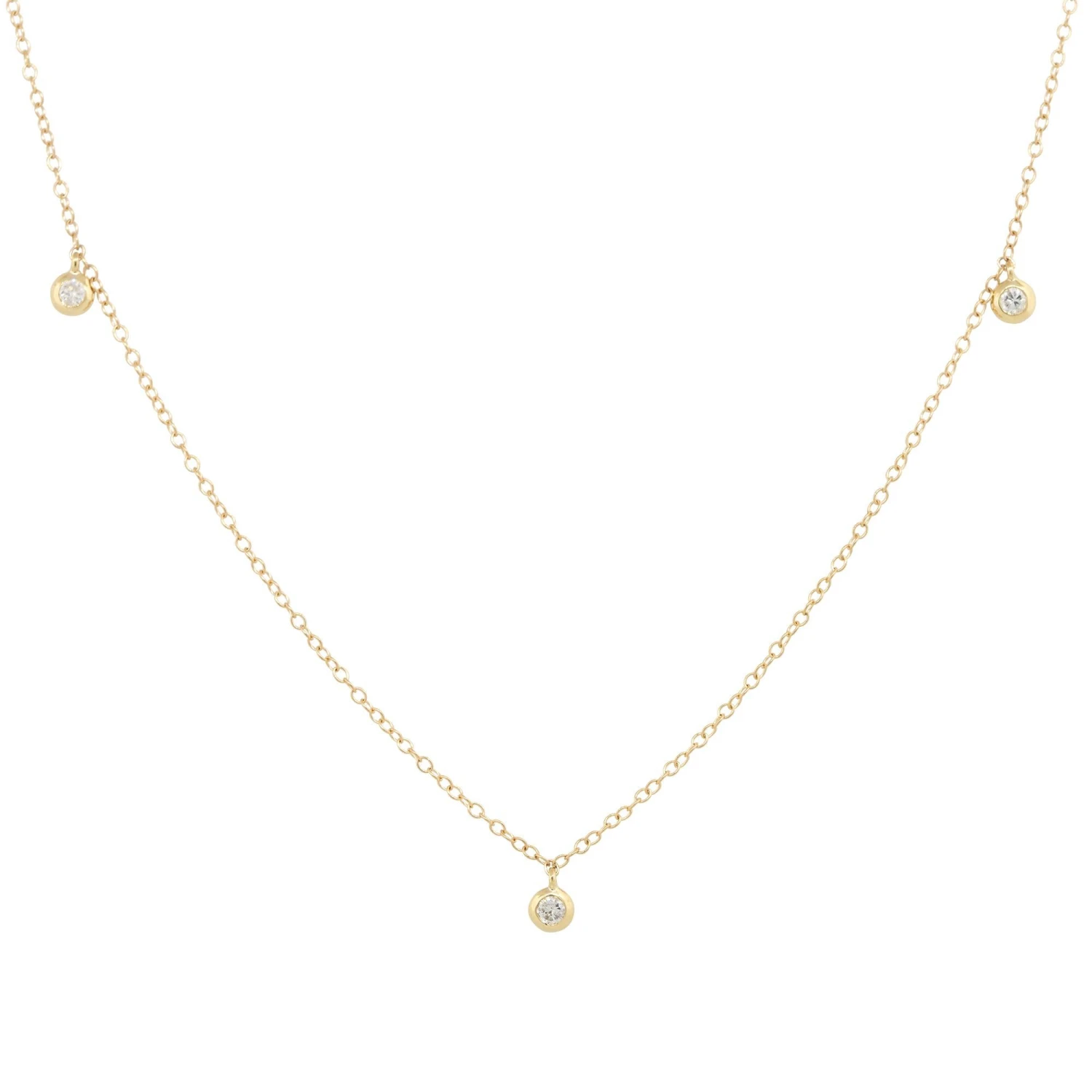 Unknown 0.23 Carat Round Brilliant Cut Diamond Station Necklace 14 Karat In Stock 5 Unknown 0.23 Carat Round Brilliant Cut Diamond Station Necklace 14 Karat In Stock – Image 3