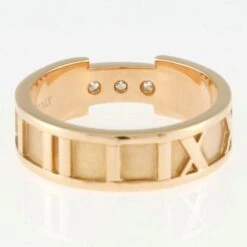 Tiffany & Co. 18k Rose Gold 3 Diamond Atlas Ring -Mode Bijouterie Magasin A3 master