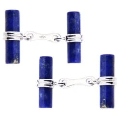 Alex Jona Lapis Lazuli Sterling Silver Cufflinks -Mode Bijouterie Magasin ABCDm master