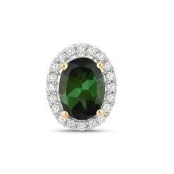 Unknown Natural Green Tourmaline And Diamond Halo Earrings 2 Carats 14k Yellow Gold 11 Unknown Natural Green Tourmaline And Diamond Halo Earrings 2 Carats 14k Yellow Gold -Mode Bijouterie Magasin ABVO2 master