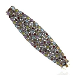 Unknown Massive Multicolor Natural Gemstone And Diamond Bracelet 68 Carats Total -Mode Bijouterie Magasin ABVO3 master 6