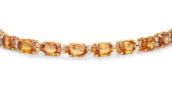 Unknown Natural Orange Sapphire And Diamond Tennis Bracelet 13.50 Carats 14k Yellow Gold -Mode Bijouterie Magasin ABVO4 master 10