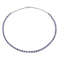 Unknown Natural Tanzanite Eternity Necklace 10 Carats Total 12 Unknown Natural Tanzanite Eternity Necklace 10 Carats Total -Mode Bijouterie Magasin ABVO4 master 4