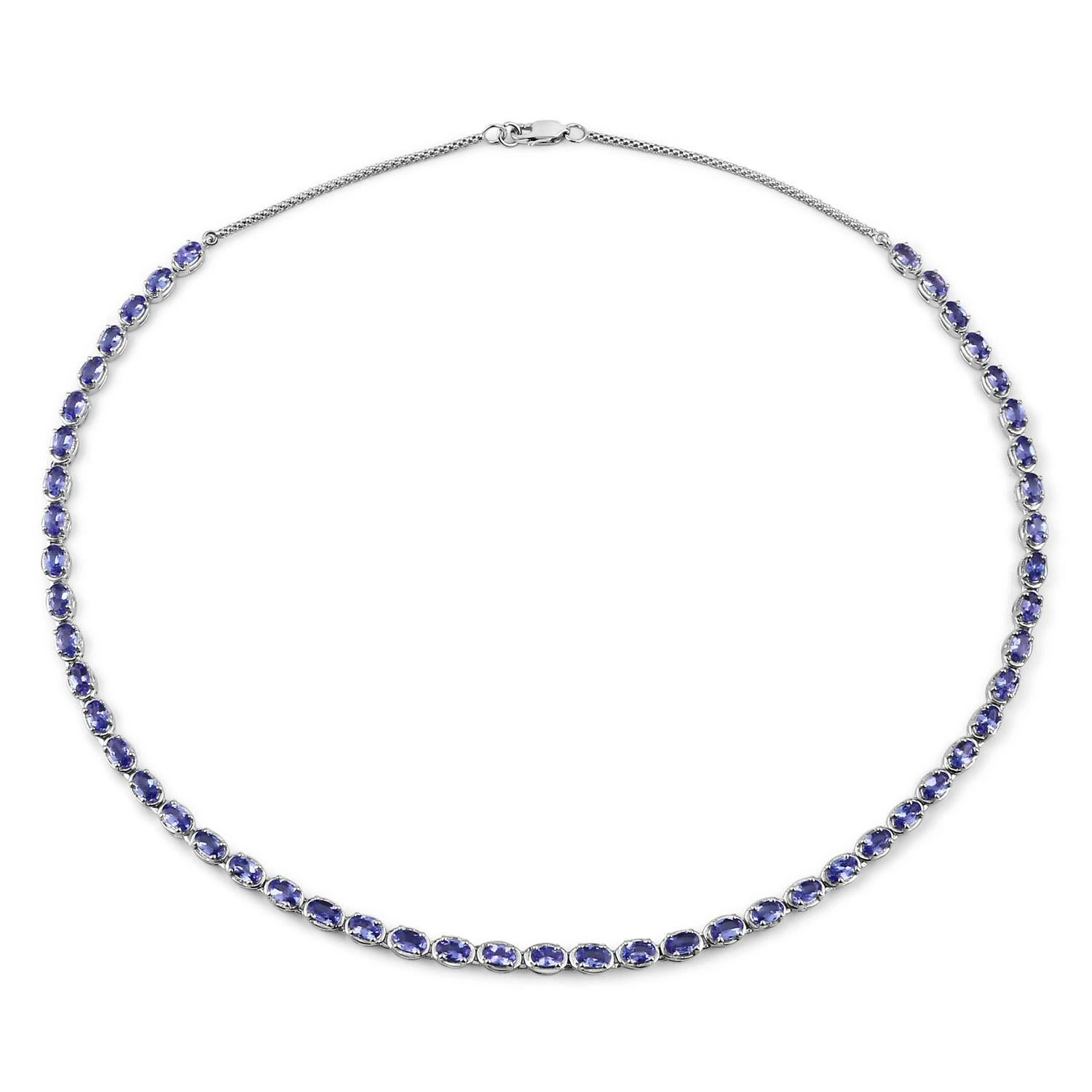 Unknown Natural Tanzanite Eternity Necklace 10 Carats Total 7 Unknown Natural Tanzanite Eternity Necklace 10 Carats Total – Image 5