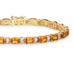 Unknown Natural Vivid Orange Sapphire And Diamond Tennis Bracelet 16.75 Carats 14k -Mode Bijouterie Magasin ABVO4 master 9