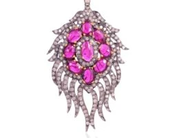 Unknown Midcentury Natural Ruby And Diamond Cluster Earrings 13 Unknown Midcentury Natural Ruby And Diamond Cluster Earrings -Mode Bijouterie Magasin ABVO5 master 1