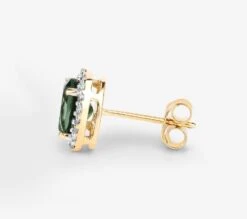 Unknown Natural Green Tourmaline And Diamond Halo Earrings 2 Carats 14k Yellow Gold 10 Unknown Natural Green Tourmaline And Diamond Halo Earrings 2 Carats 14k Yellow Gold -Mode Bijouterie Magasin ABVO5 master