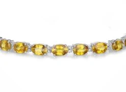 Unknown Natural Yellow Sapphire And Diamond Tennis Bracelet 14.70 Carats 14k White Gold -Mode Bijouterie Magasin ABVO5 master 4