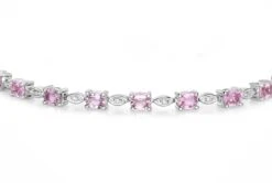 Unknown Natural Pink Sapphire And Diamond Tennis Bracelet 4.50 Carats 14k White Gold -Mode Bijouterie Magasin ABVO5 master 6