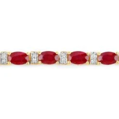 Unknown Natural 7 Carats Ruby And Diamond Tennis Bracelet 14k Yellow Gold -Mode Bijouterie Magasin ABVO5 master 7