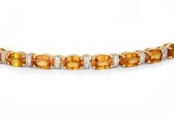 Unknown Natural Vivid Orange Sapphire And Diamond Tennis Bracelet 16.75 Carats 14k -Mode Bijouterie Magasin ABVO5 master 8