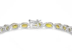 Unknown Natural Yellow Sapphire And Diamond Tennis Bracelet 14.70 Carats 14k White Gold -Mode Bijouterie Magasin ABVO6 master 3