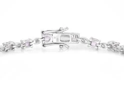 Unknown Natural Pink Sapphire And Diamond Tennis Bracelet 4.50 Carats 14k White Gold -Mode Bijouterie Magasin ABVO6 master 4