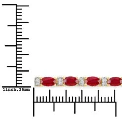 Unknown Natural 7 Carats Ruby And Diamond Tennis Bracelet 14k Yellow Gold -Mode Bijouterie Magasin ABVO6 master 5