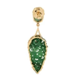 Unknown Victorian Carved Jade And Emerald Earrings 18k Yellow Gold 14 Unknown Victorian Carved Jade And Emerald Earrings 18k Yellow Gold -Mode Bijouterie Magasin ABVO7 master 3