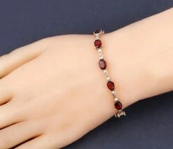 Unknown Natural Pink Tourmaline And Diamond Tennis Bracelet 8.75 Carats 14k Yellow Gold -Mode Bijouterie Magasin ABVO7 master 4