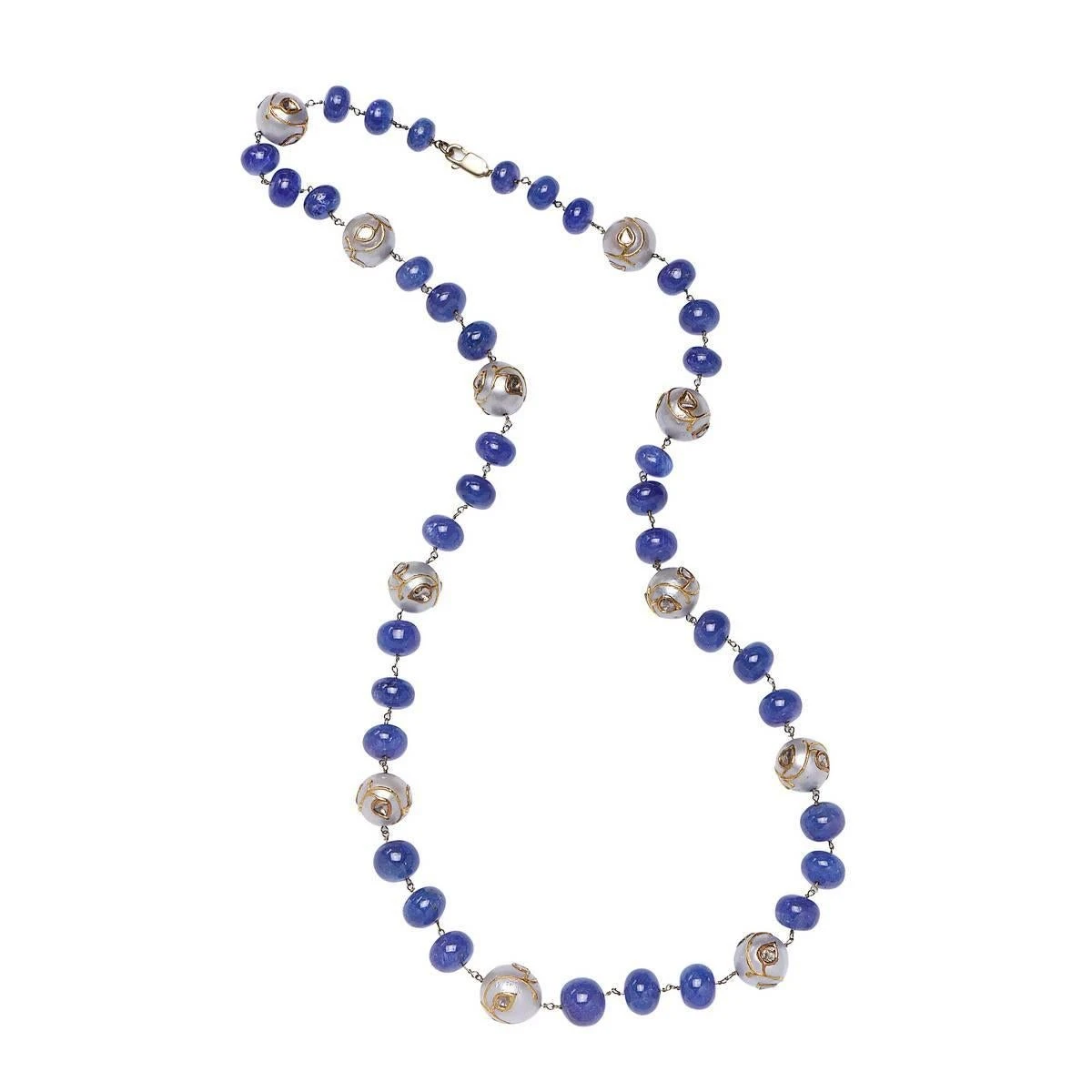 Gorgeous Tanzanite Pearl Necklace 4 Gorgeous Tanzanite Pearl Necklace – Image 2