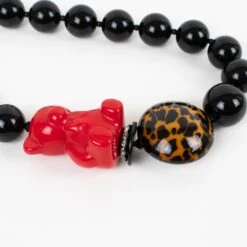 Angela Caputi Black And Red Resin Teddy Bear Choker Necklace -Mode Bijouterie Magasin ANGELA CAPUTI NECKLACE COL351 6 master