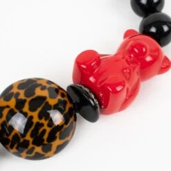 Angela Caputi Black And Red Resin Teddy Bear Choker Necklace -Mode Bijouterie Magasin ANGELA CAPUTI NECKLACE COL351 8 master