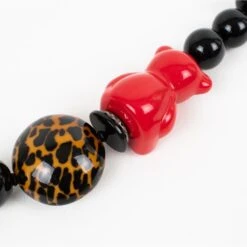 Angela Caputi Black And Red Resin Teddy Bear Choker Necklace -Mode Bijouterie Magasin ANGELA CAPUTI NECKLACE COL351 9 master