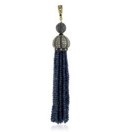 Blue Sapphire Tassel Pendant With Emerald & Diamonds Made In 18k Gold -Mode Bijouterie Magasin ANT 3010 2 master