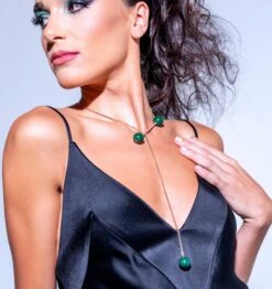 MALACHITE Diamonds Rose Gold Necklace 11 MALACHITE Diamonds Rose Gold Necklace -Mode Bijouterie Magasin ART 2029 master