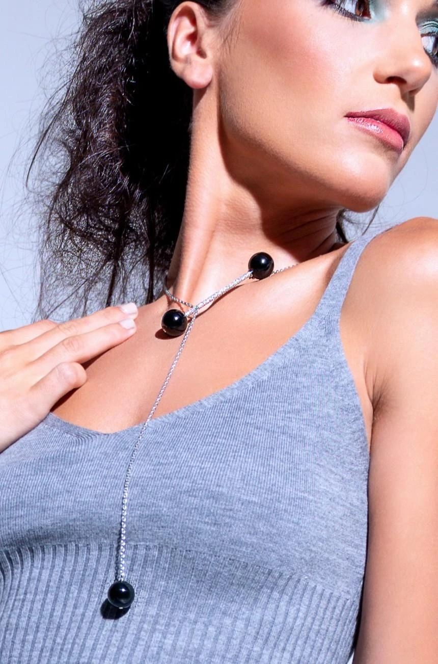 BLACK JADE Diamonds White Gold Necklace 5 BLACK JADE Diamonds White Gold Necklace – Image 3