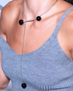 BLACK JADE Diamonds White Gold Necklace 11 BLACK JADE Diamonds White Gold Necklace -Mode Bijouterie Magasin ART 2061 master 1