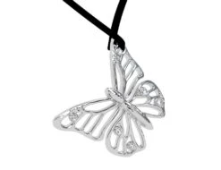 Platinum Monarch Butterfly And GIA Diamonds Pendant Necklace -Mode Bijouterie Magasin AUG 26 PLAT 6 DIAMONDS BUTTERFLY 3QTR FRT 1A master