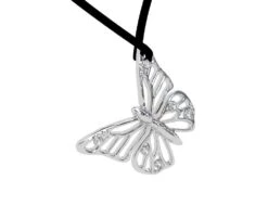 Platinum Monarch Butterfly And GIA Diamonds Pendant Necklace -Mode Bijouterie Magasin AUG 26 PLAT 6 DIAMONDS BUTTERFLY FRT 3 master
