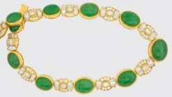 Unknown GIA Certified Jade Necklace With Diamonds 22.50 Carats Total 18k Gold -Mode Bijouterie Magasin A EJ 556 master