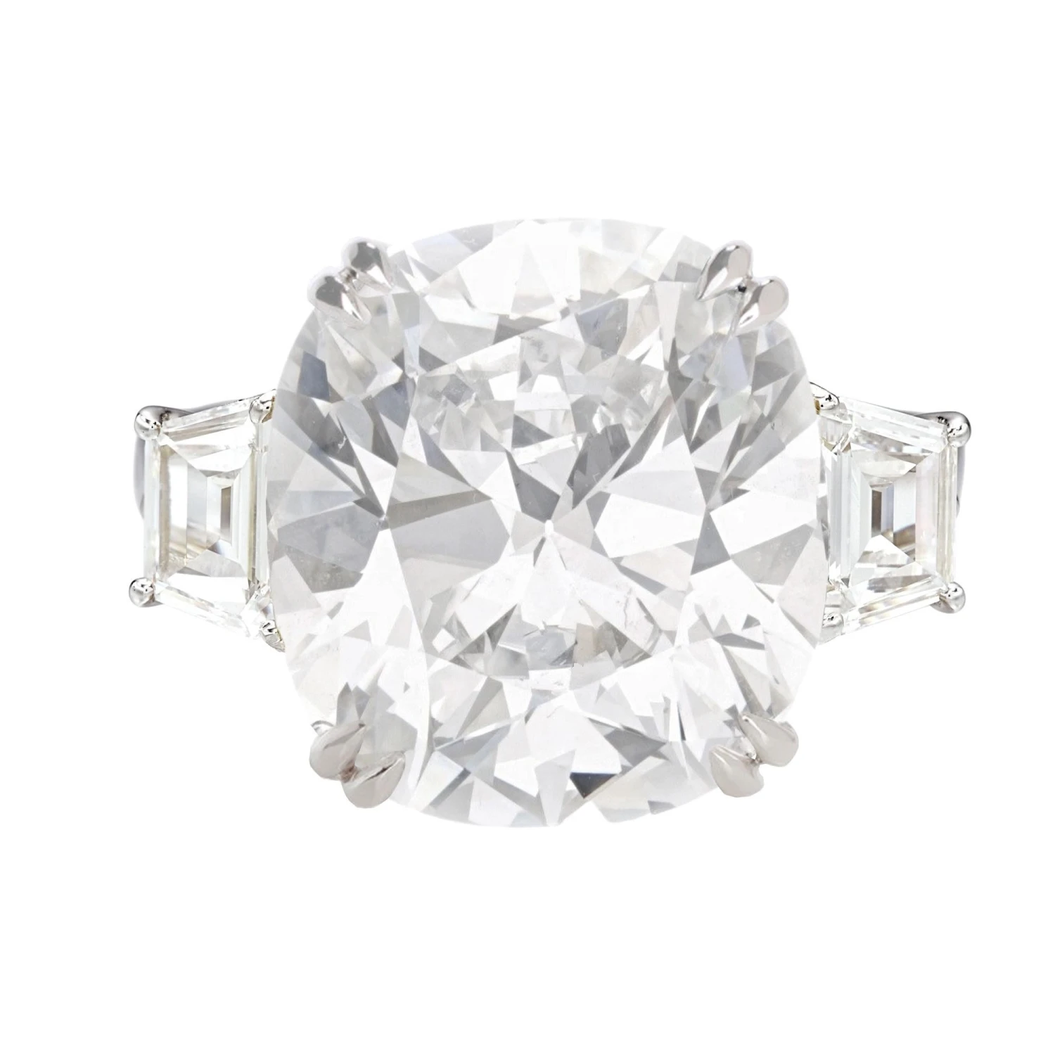 GIA Certified 4 Carat Old Mine Cushion Cut Diamond Platinum Ring 5 GIA Certified 4 Carat Old Mine Cushion Cut Diamond Platinum Ring – Image 3