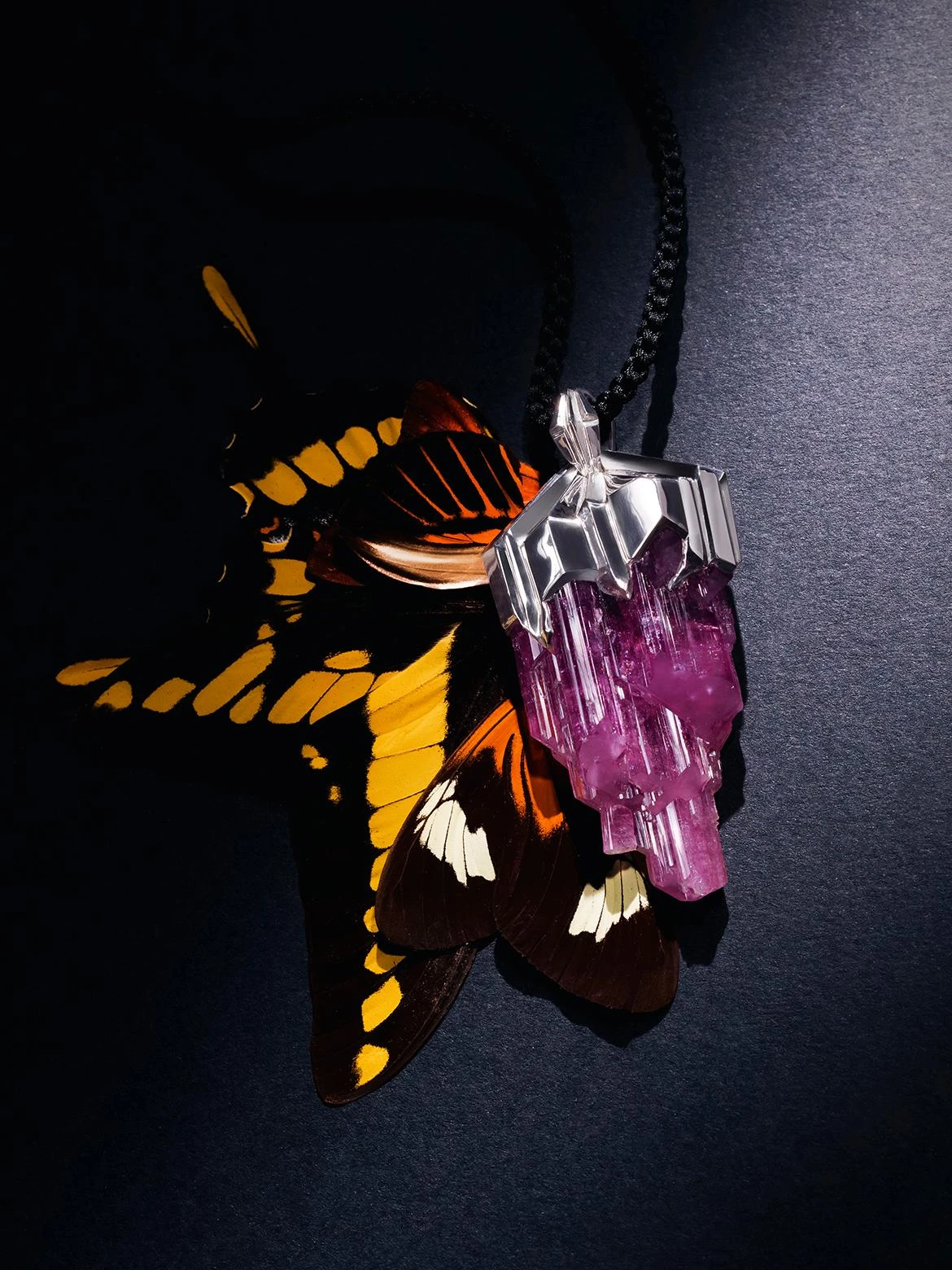 Large Rubellite Tourmaline Crysral Raw Silver Pendant 4 Large Rubellite Tourmaline Crysral Raw Silver Pendant – Image 2