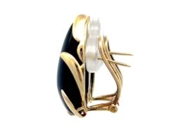 Unknown Pear Shaped Black Onyx Earrings In 14k Yellow Gold -Mode Bijouterie Magasin Artboard 13 master