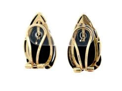 Unknown Pear Shaped Black Onyx Earrings In 14k Yellow Gold -Mode Bijouterie Magasin Artboard 14 master