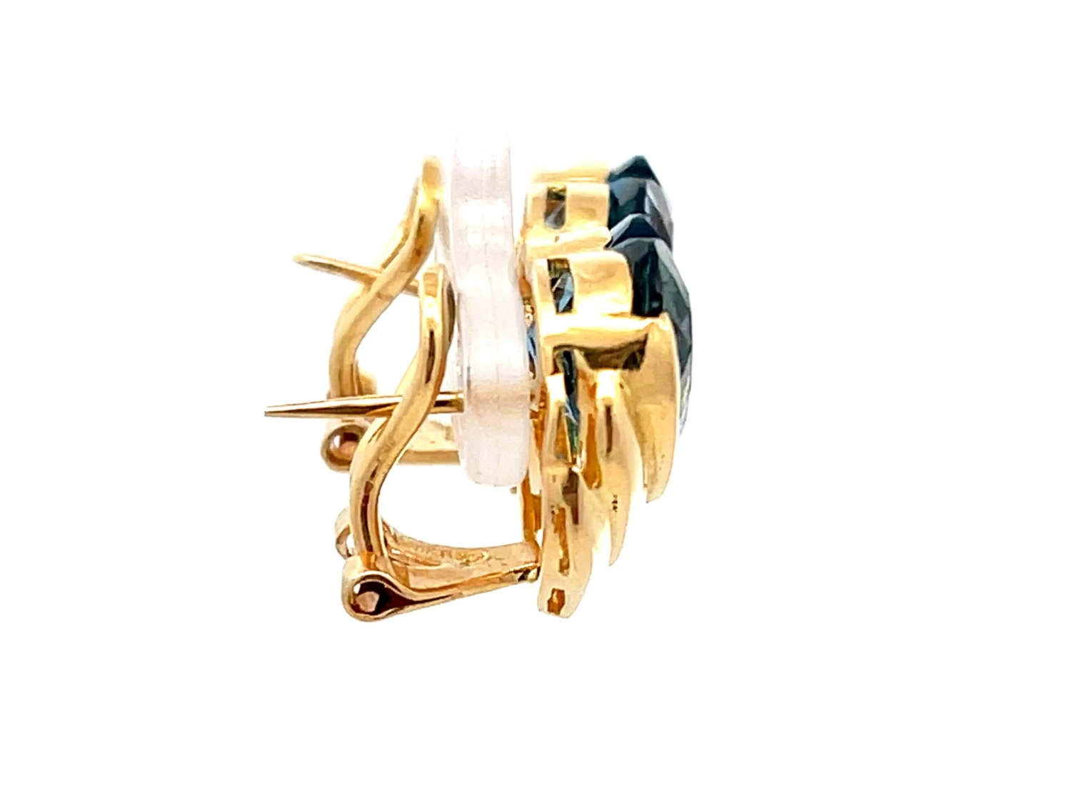 Unknown Blue Heart Shaped Topaz Earrings In 18k Yellow Gold 7 Unknown Blue Heart Shaped Topaz Earrings In 18k Yellow Gold – Image 5