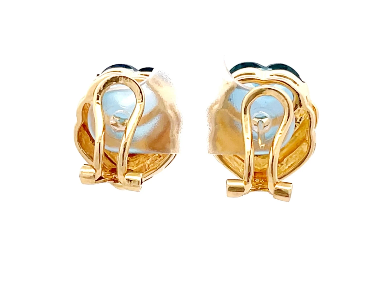 Unknown Blue Heart Shaped Topaz Earrings In 18k Yellow Gold 9 Unknown Blue Heart Shaped Topaz Earrings In 18k Yellow Gold – Image 7