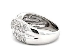 Unknown Criss Cross Diamond Pave Ring In 18k White Gold -Mode Bijouterie Magasin Artboard 27 master