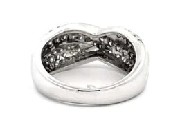 Unknown Criss Cross Diamond Pave Ring In 18k White Gold -Mode Bijouterie Magasin Artboard 28 master