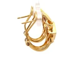 Unknown Princess Cut Diamond Huggie Earrings In 18k Yellow Gold -Mode Bijouterie Magasin Artboard 5mop au huggi master