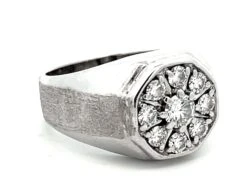 Unknown Mens Round Diamond Cluster Center Ring With Textured Shoulders In 14k White Gold 11 Unknown Mens Round Diamond Cluster Center Ring With Textured Shoulders In 14k White Gold -Mode Bijouterie Magasin Artboard 66 master