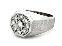 Unknown Mens Round Diamond Cluster Center Ring With Textured Shoulders In 14k White Gold 12 Unknown Mens Round Diamond Cluster Center Ring With Textured Shoulders In 14k White Gold -Mode Bijouterie Magasin Artboard 67 master