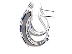 Unknown Alternating Sapphire And Diamond Huggie Earrings In 18k White Gold -Mode Bijouterie Magasin Artboard 6 master 3