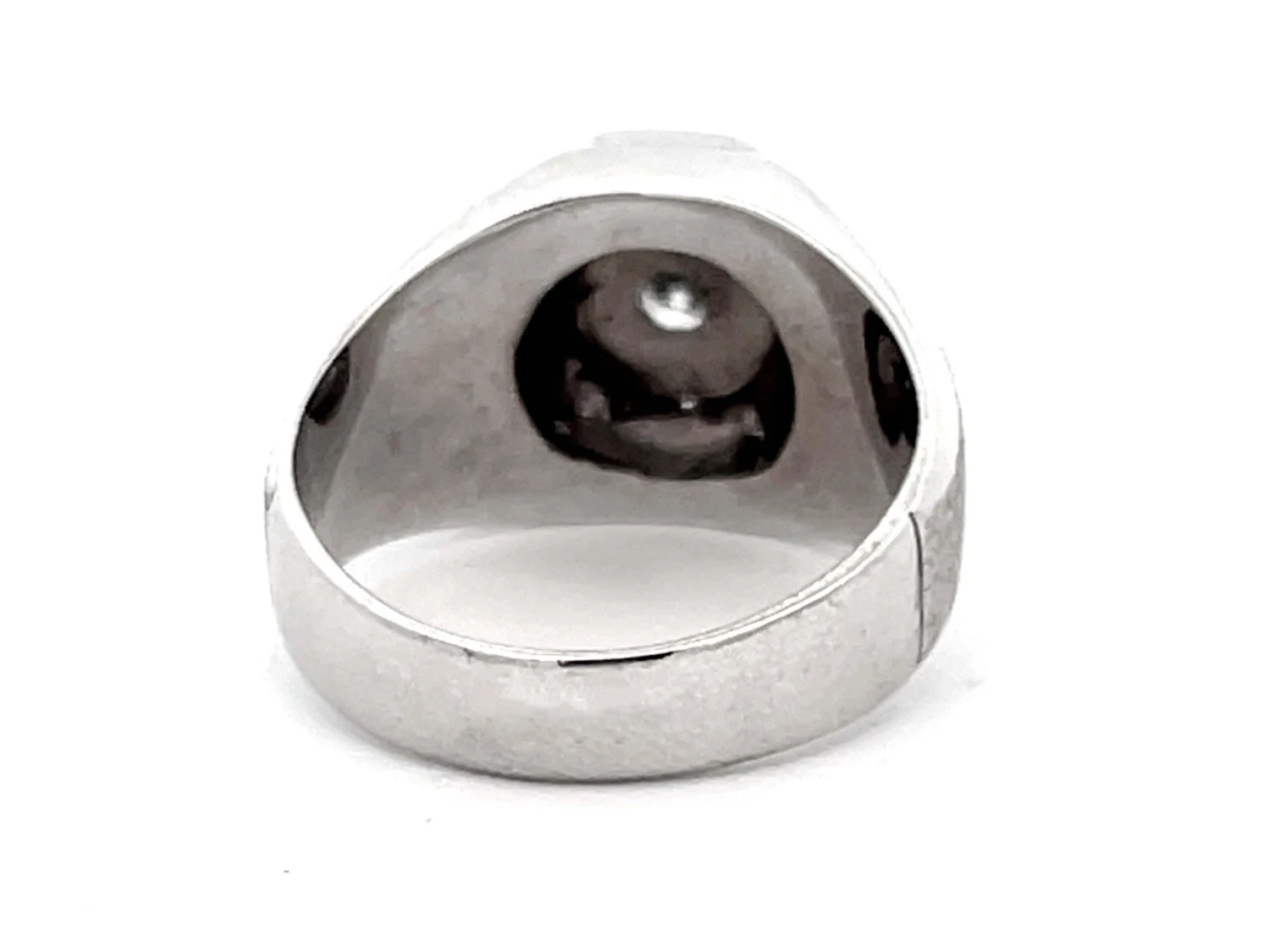 Unknown Mens Round Diamond Cluster Center Ring With Textured Shoulders In 14k White Gold 9 Unknown Mens Round Diamond Cluster Center Ring With Textured Shoulders In 14k White Gold – Image 7